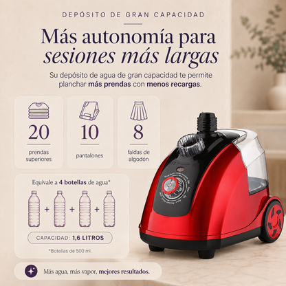 Plancha Vertical de Vapor 1800W – Depósito 1,8L, 11 Niveles de Vapor